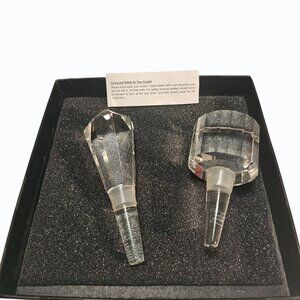 Saks Fifth Avenue Crystal Bottle Stoppers w Original Box